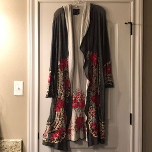 Biya by Johnny Was Long Embroidered Cardigan